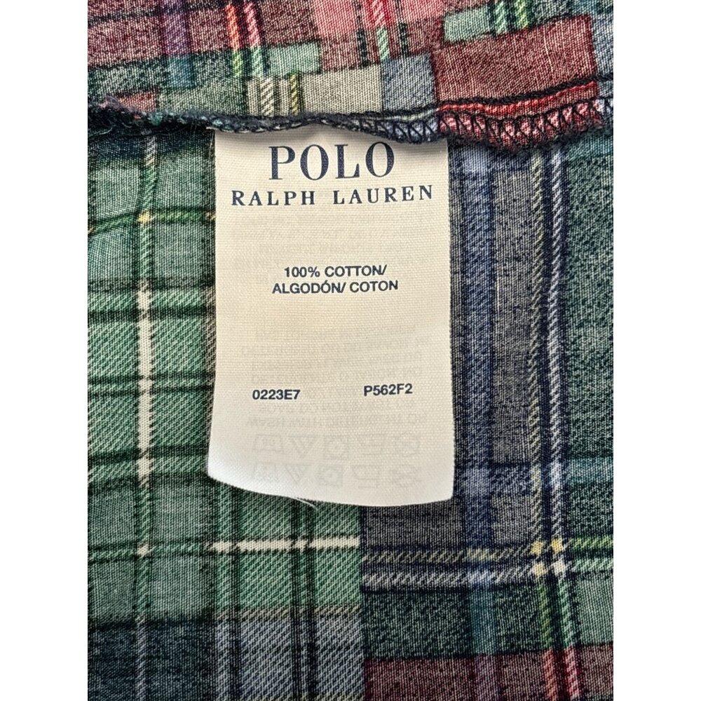 Polo Ralph Lauren Mens Plaid Button-Up Shirt M 100% Cotton Red/Green/White - Picture 6 of 8